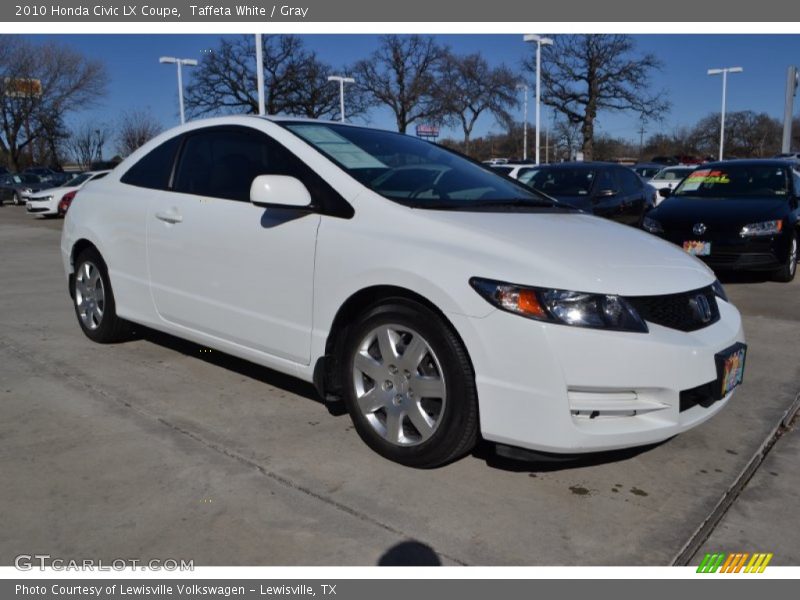 Taffeta White / Gray 2010 Honda Civic LX Coupe