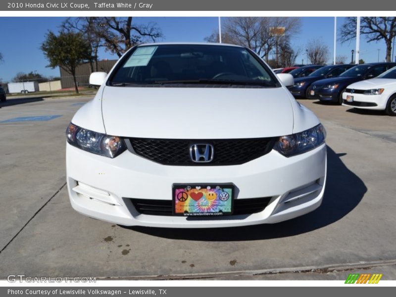 Taffeta White / Gray 2010 Honda Civic LX Coupe