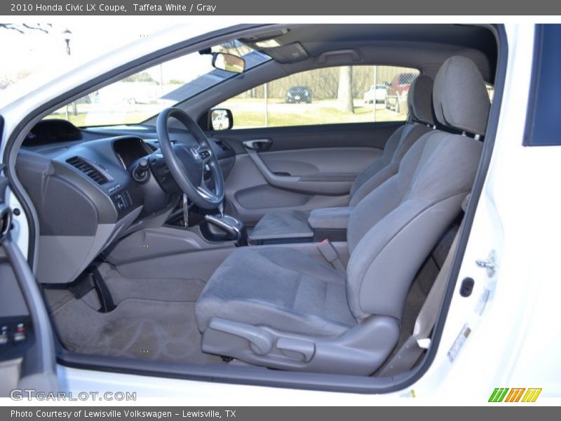 Taffeta White / Gray 2010 Honda Civic LX Coupe