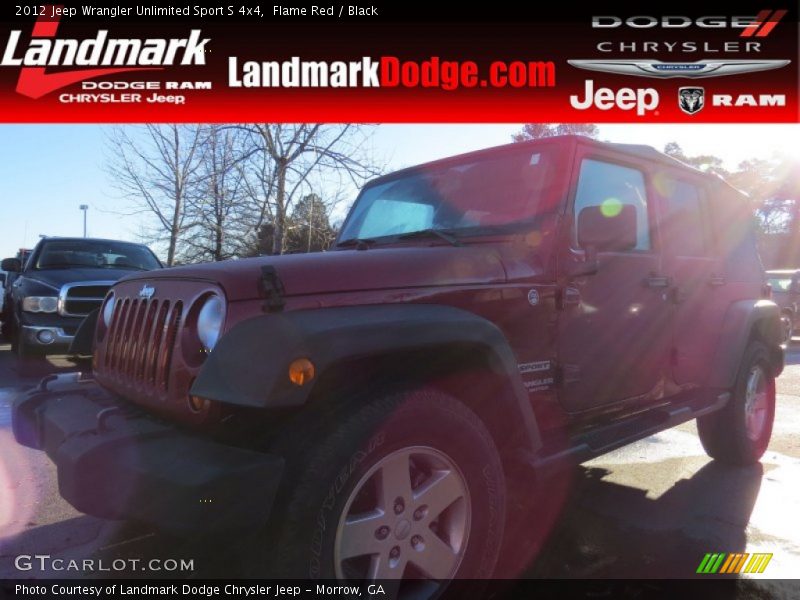 Flame Red / Black 2012 Jeep Wrangler Unlimited Sport S 4x4