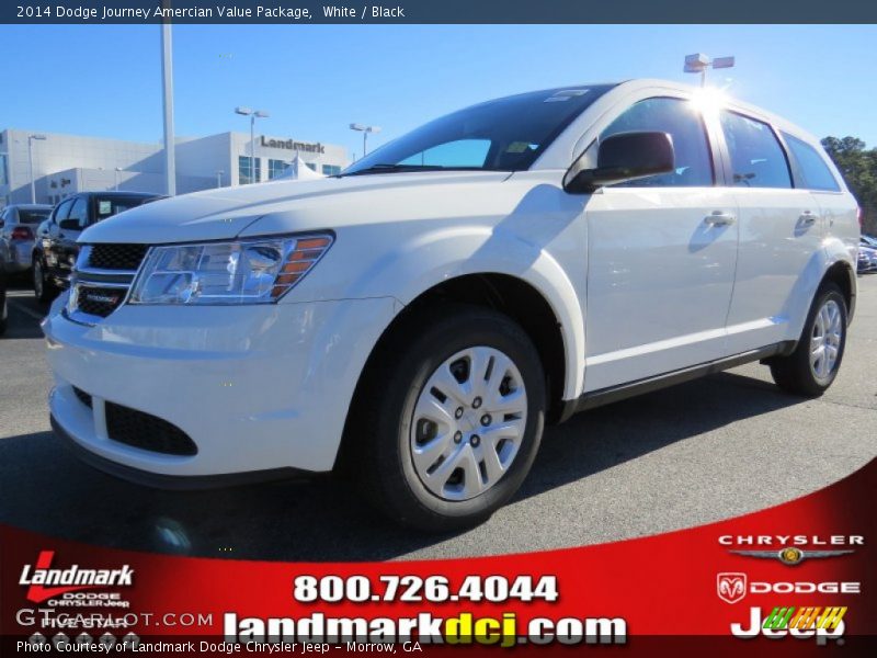 White / Black 2014 Dodge Journey Amercian Value Package