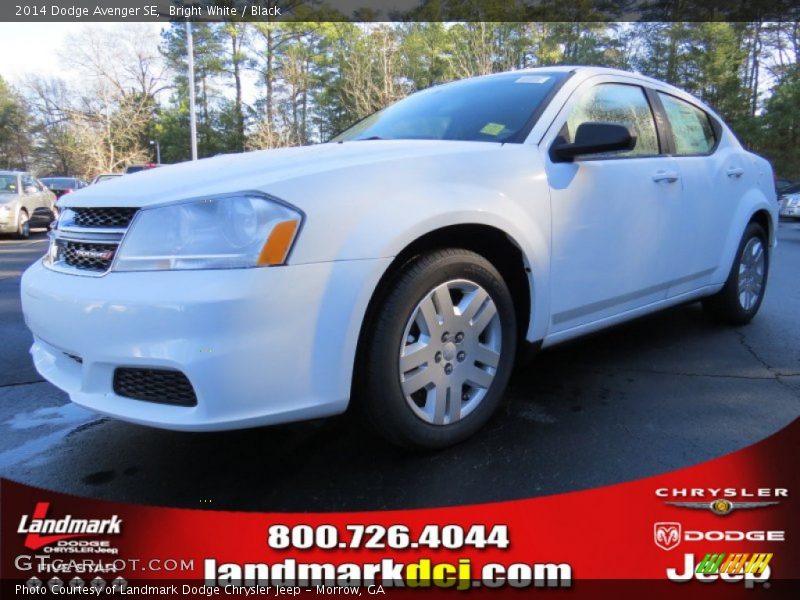 Bright White / Black 2014 Dodge Avenger SE