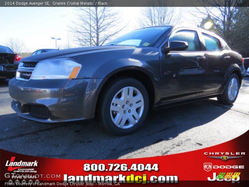 Granite Crystal Metallic / Black 2014 Dodge Avenger SE
