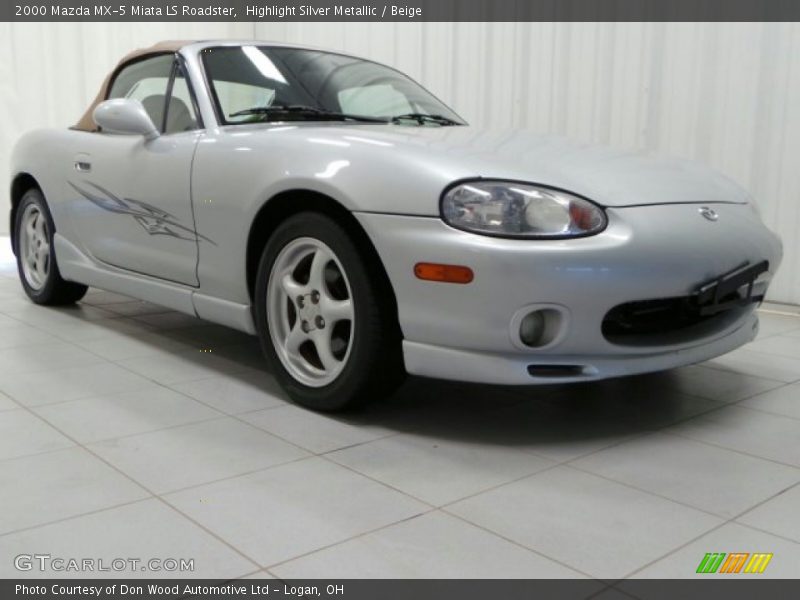 Highlight Silver Metallic / Beige 2000 Mazda MX-5 Miata LS Roadster