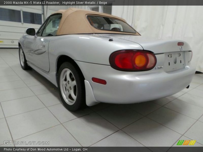 Highlight Silver Metallic / Beige 2000 Mazda MX-5 Miata LS Roadster