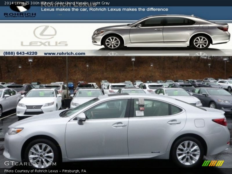 Silver Lining Metallic / Light Gray 2014 Lexus ES 300h Hybrid