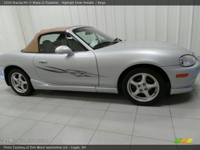 Highlight Silver Metallic / Beige 2000 Mazda MX-5 Miata LS Roadster