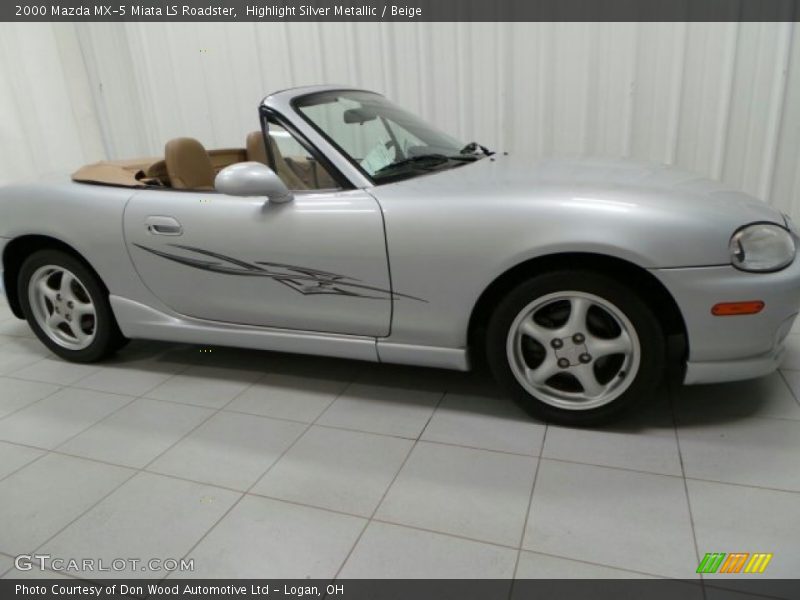 Highlight Silver Metallic / Beige 2000 Mazda MX-5 Miata LS Roadster