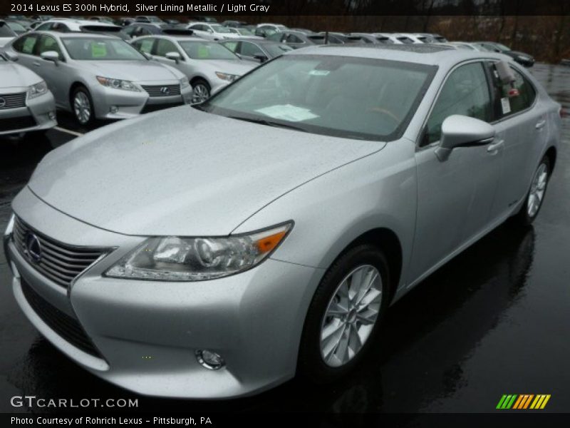 Silver Lining Metallic / Light Gray 2014 Lexus ES 300h Hybrid
