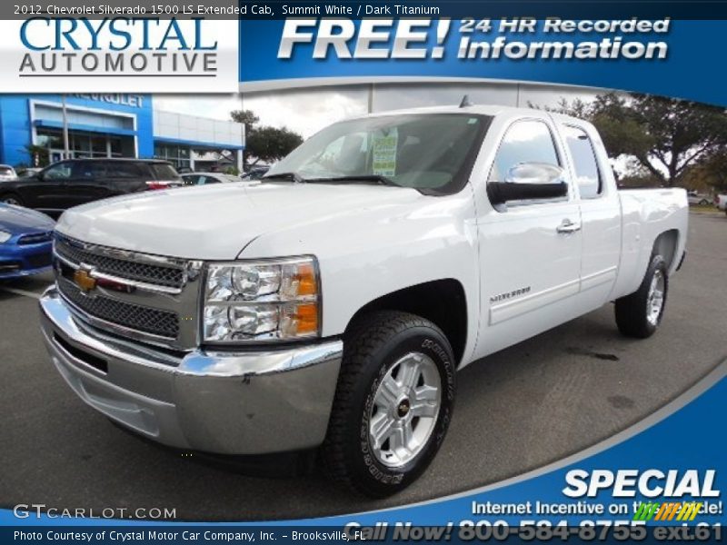 Summit White / Dark Titanium 2012 Chevrolet Silverado 1500 LS Extended Cab