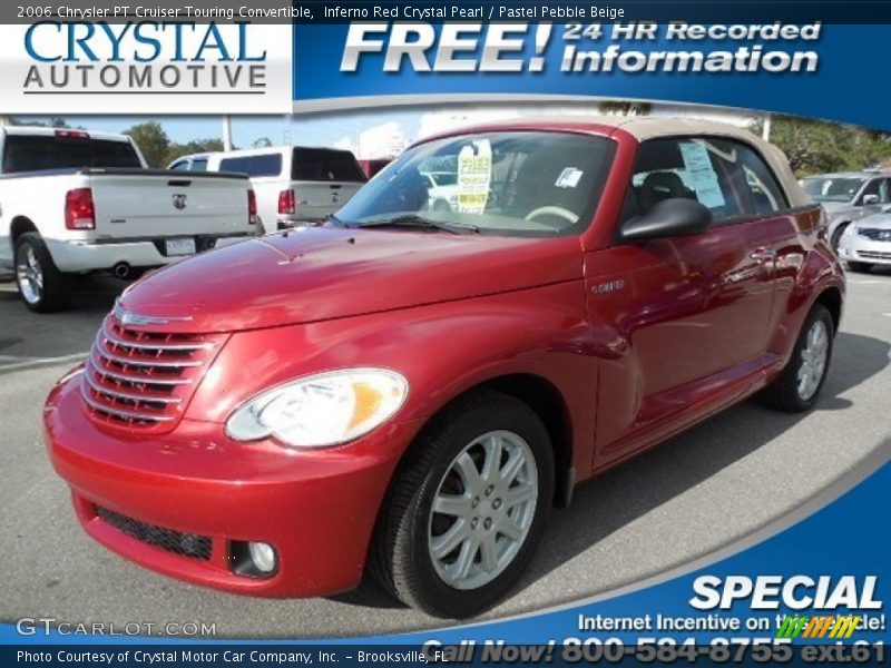 Inferno Red Crystal Pearl / Pastel Pebble Beige 2006 Chrysler PT Cruiser Touring Convertible