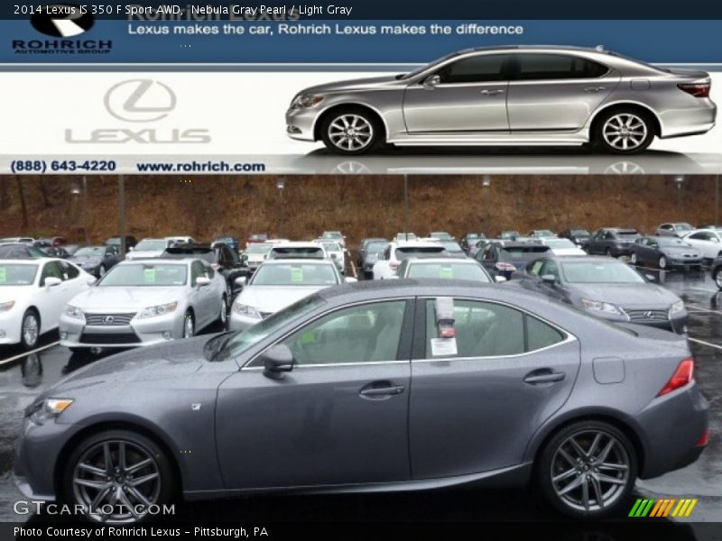 Nebula Gray Pearl / Light Gray 2014 Lexus IS 350 F Sport AWD