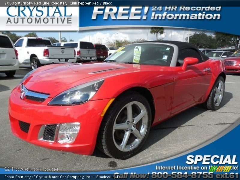 Chili Pepper Red / Black 2008 Saturn Sky Red Line Roadster