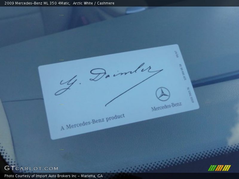 Arctic White / Cashmere 2009 Mercedes-Benz ML 350 4Matic
