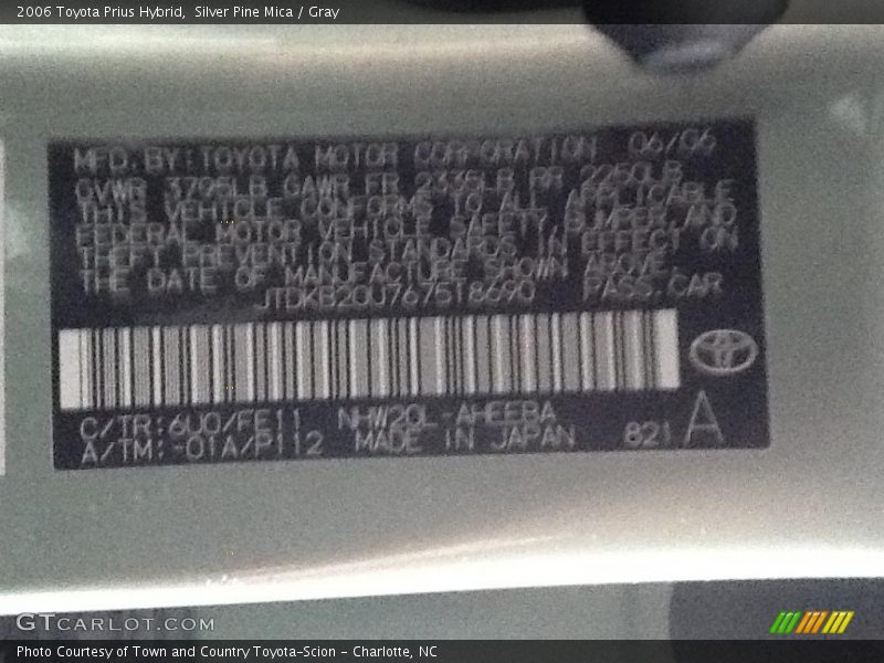 Silver Pine Mica / Gray 2006 Toyota Prius Hybrid