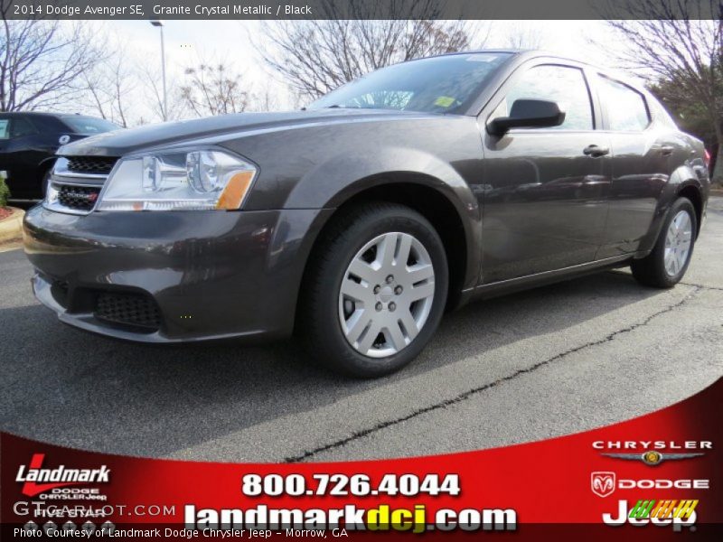 Granite Crystal Metallic / Black 2014 Dodge Avenger SE