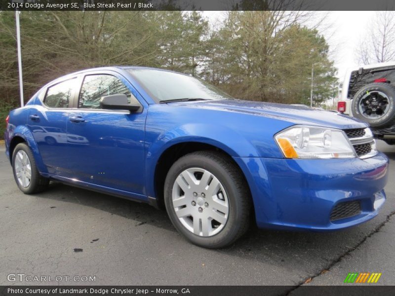 Blue Streak Pearl / Black 2014 Dodge Avenger SE
