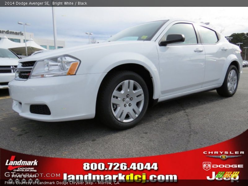 Bright White / Black 2014 Dodge Avenger SE
