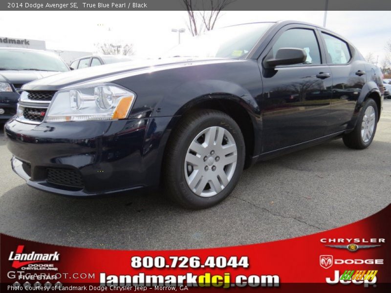 True Blue Pearl / Black 2014 Dodge Avenger SE