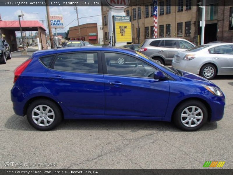 Marathon Blue / Black 2012 Hyundai Accent GS 5 Door