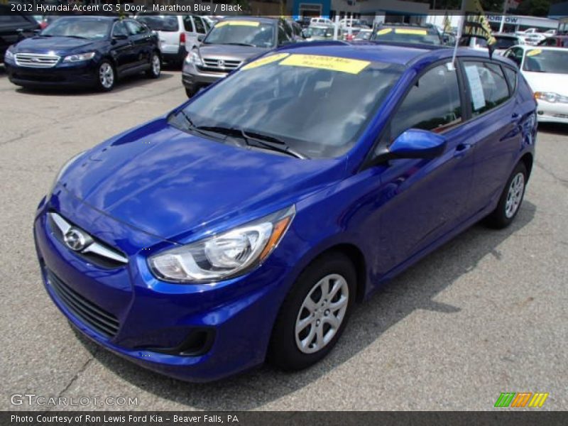 Marathon Blue / Black 2012 Hyundai Accent GS 5 Door