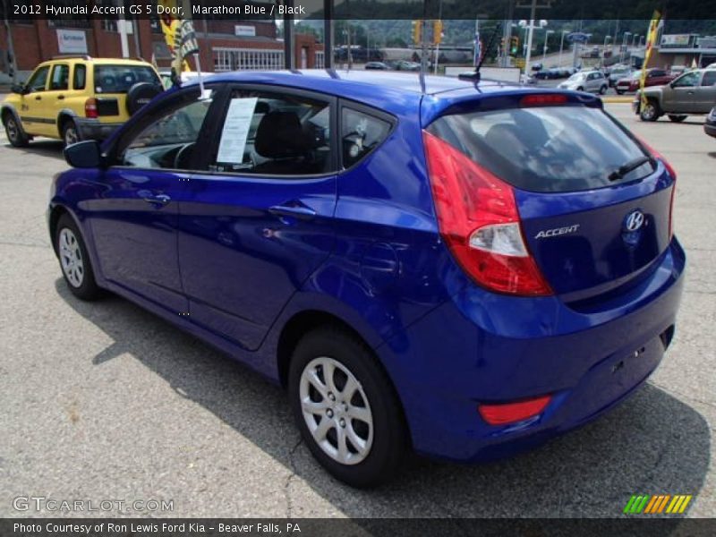 Marathon Blue / Black 2012 Hyundai Accent GS 5 Door