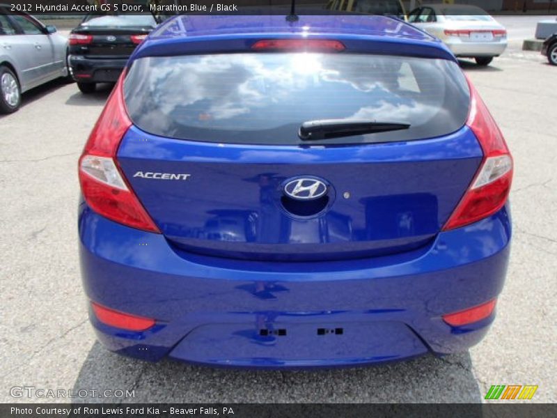 Marathon Blue / Black 2012 Hyundai Accent GS 5 Door