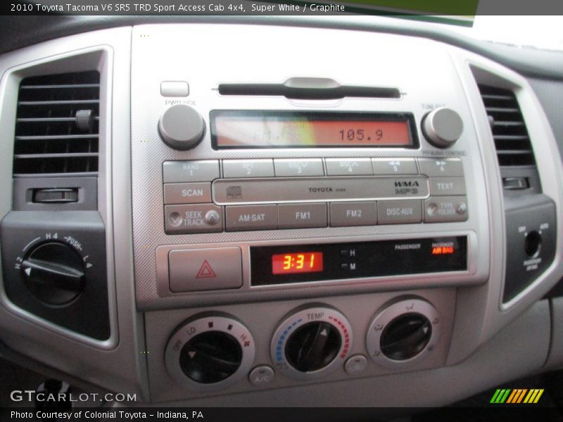 Super White / Graphite 2010 Toyota Tacoma V6 SR5 TRD Sport Access Cab 4x4