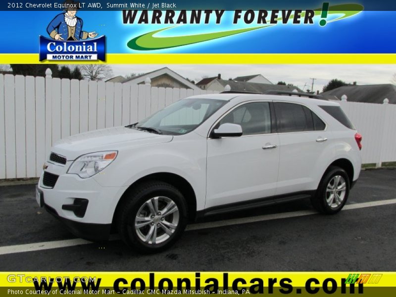 Summit White / Jet Black 2012 Chevrolet Equinox LT AWD