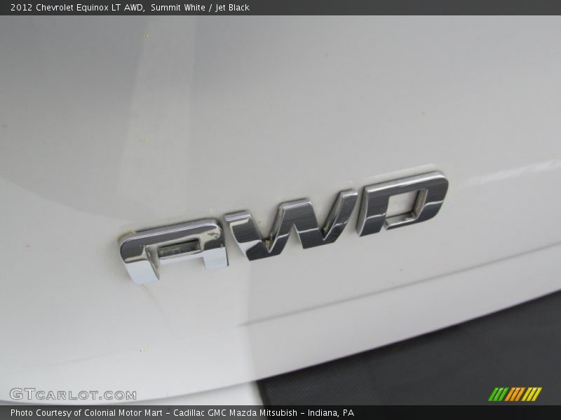 Summit White / Jet Black 2012 Chevrolet Equinox LT AWD