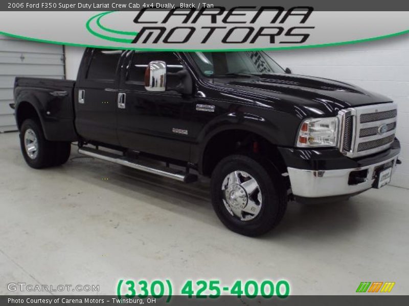 Black / Tan 2006 Ford F350 Super Duty Lariat Crew Cab 4x4 Dually