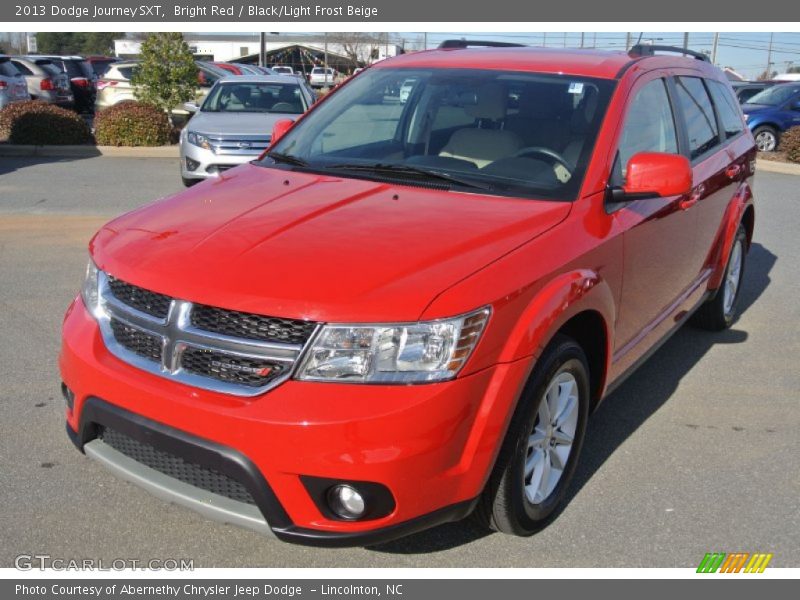 Bright Red / Black/Light Frost Beige 2013 Dodge Journey SXT