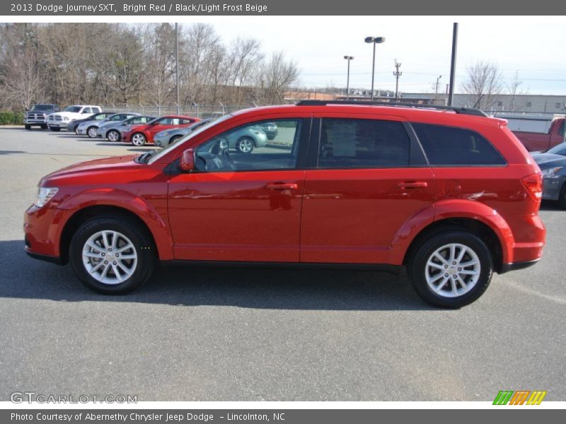 Bright Red / Black/Light Frost Beige 2013 Dodge Journey SXT