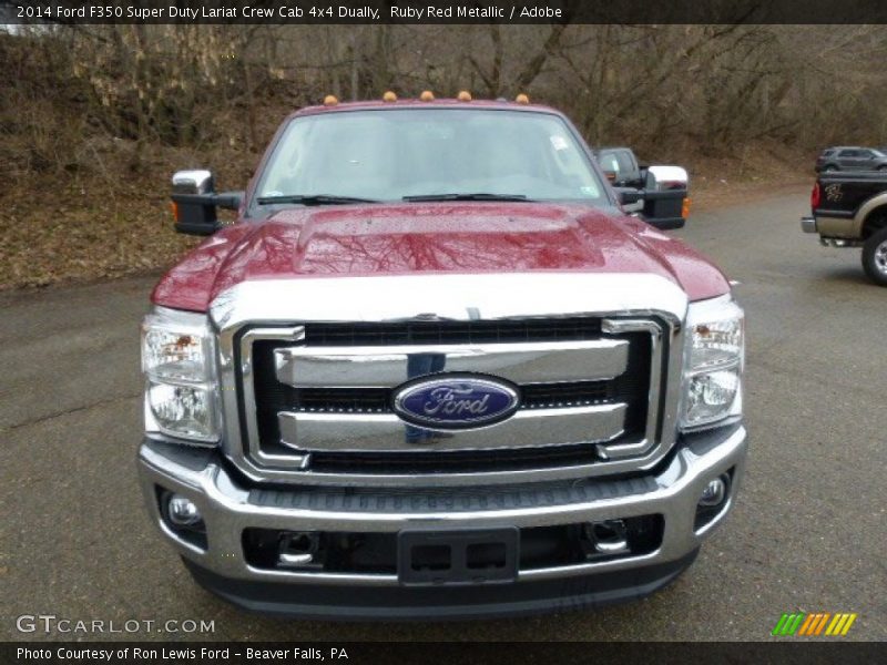 Ruby Red Metallic / Adobe 2014 Ford F350 Super Duty Lariat Crew Cab 4x4 Dually