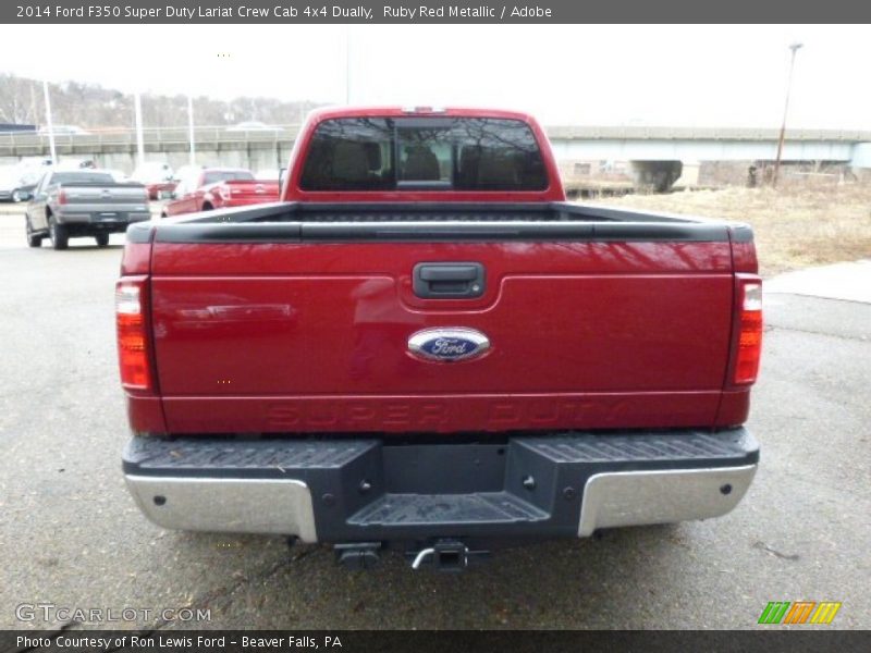 Ruby Red Metallic / Adobe 2014 Ford F350 Super Duty Lariat Crew Cab 4x4 Dually