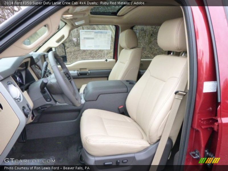 Ruby Red Metallic / Adobe 2014 Ford F350 Super Duty Lariat Crew Cab 4x4 Dually