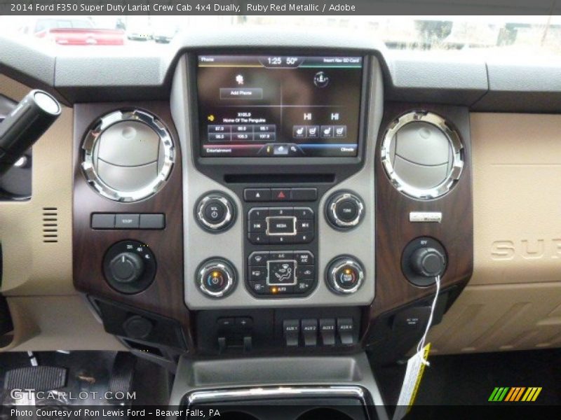 Ruby Red Metallic / Adobe 2014 Ford F350 Super Duty Lariat Crew Cab 4x4 Dually