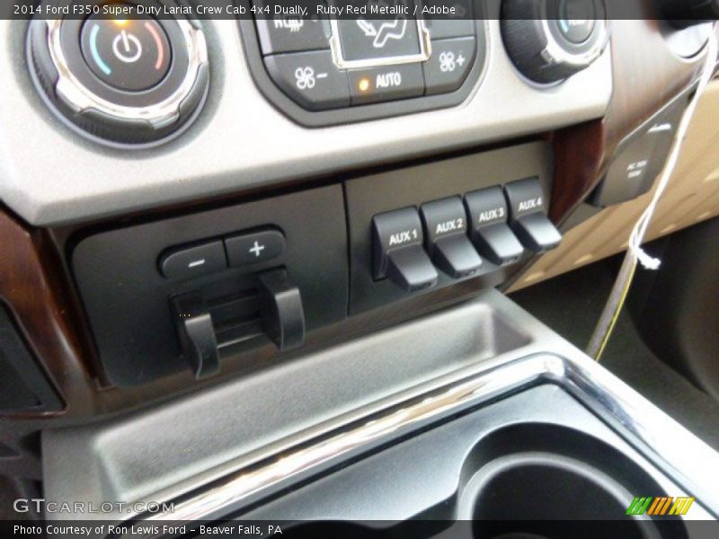 Ruby Red Metallic / Adobe 2014 Ford F350 Super Duty Lariat Crew Cab 4x4 Dually