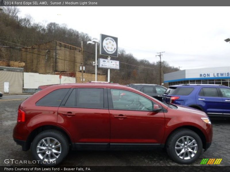 Sunset / Medium Light Stone 2014 Ford Edge SEL AWD