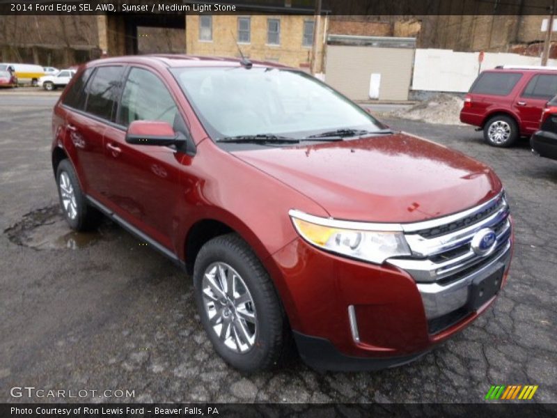 Sunset / Medium Light Stone 2014 Ford Edge SEL AWD