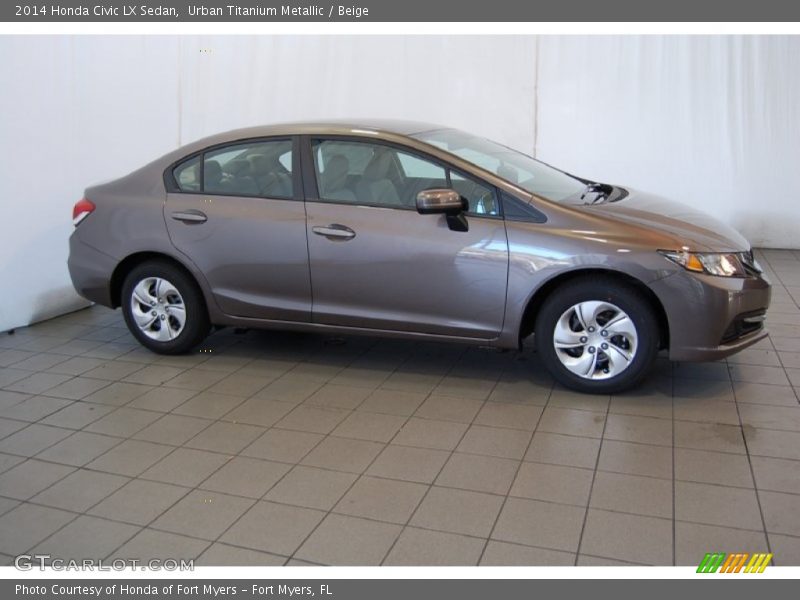 Urban Titanium Metallic / Beige 2014 Honda Civic LX Sedan