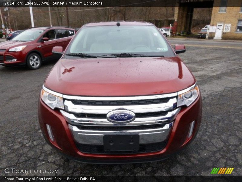 Sunset / Medium Light Stone 2014 Ford Edge SEL AWD