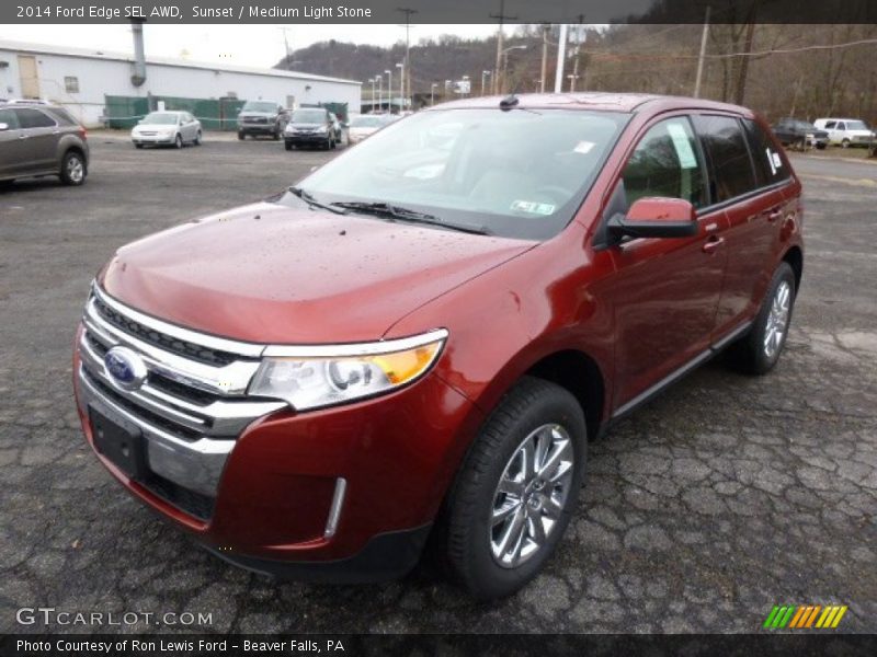 Sunset / Medium Light Stone 2014 Ford Edge SEL AWD