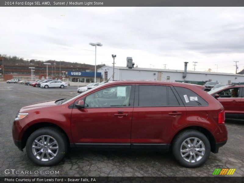 Sunset / Medium Light Stone 2014 Ford Edge SEL AWD