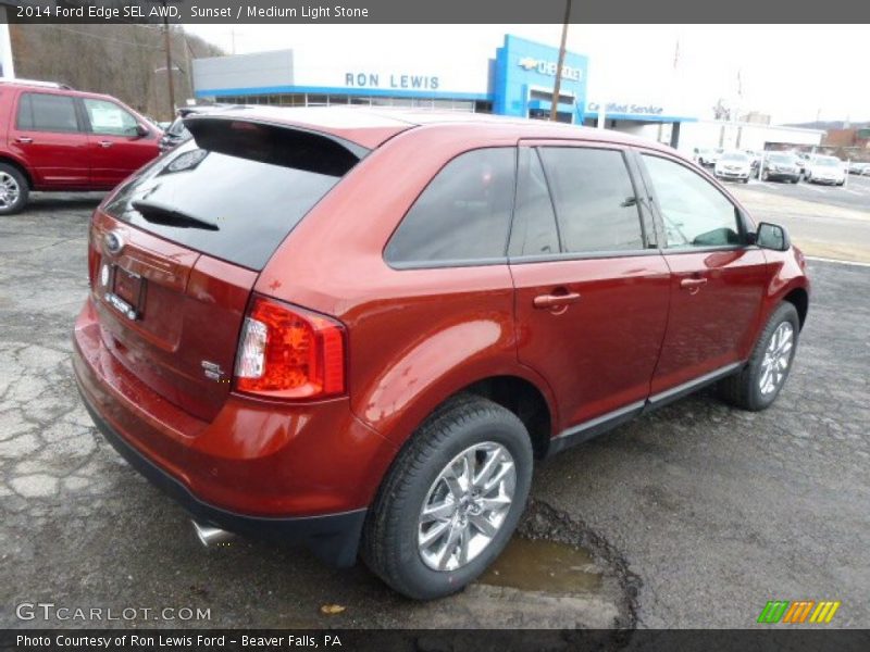 Sunset / Medium Light Stone 2014 Ford Edge SEL AWD