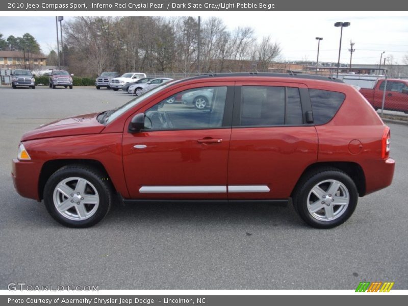 Inferno Red Crystal Pearl / Dark Slate Gray/Light Pebble Beige 2010 Jeep Compass Sport