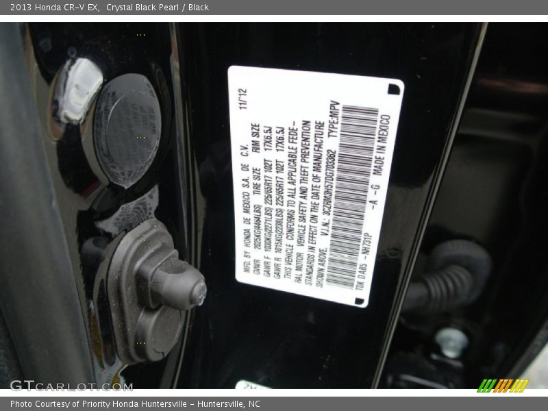 Crystal Black Pearl / Black 2013 Honda CR-V EX