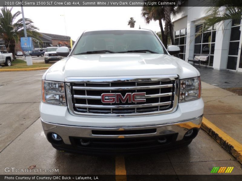 Summit White / Very Dark Cashmere/Light Cashmere 2010 GMC Sierra 1500 SLT Crew Cab 4x4