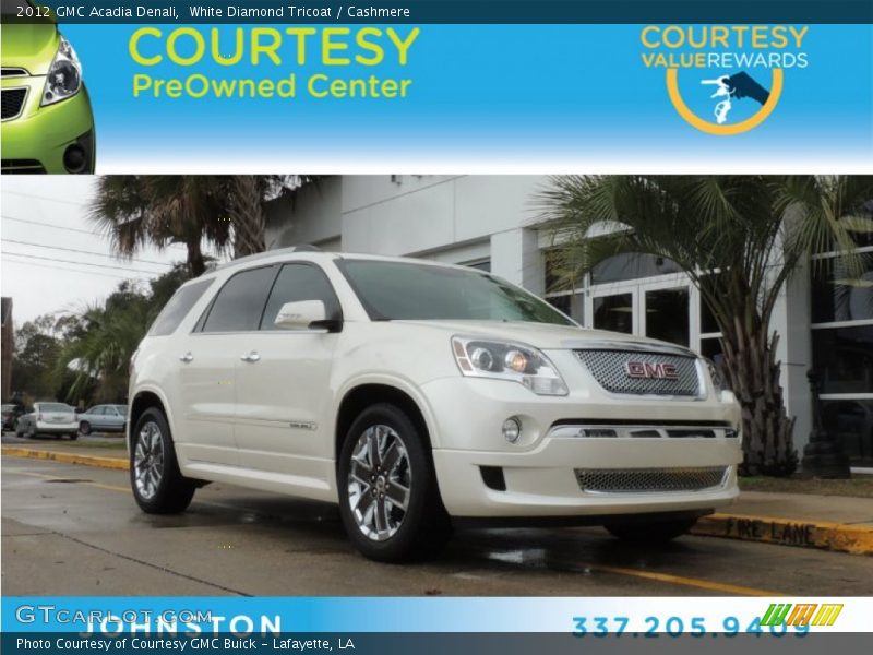 White Diamond Tricoat / Cashmere 2012 GMC Acadia Denali