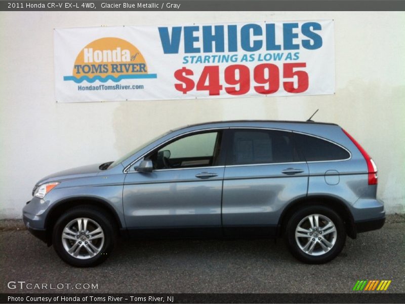 Glacier Blue Metallic / Gray 2011 Honda CR-V EX-L 4WD